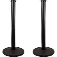 Industrial Stanchion, 37" High, Black Trail Hammer and Bolt