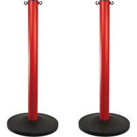 Industrial Stanchion, 37" High, Red Trail Hammer and Bolt