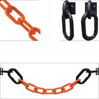 Magnetic Chain Barrier Warehouse Kit, Orange, 2" Link, 15' Length Trail Hammer and Bolt