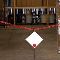 Plastic Barrier Chain, Green, 2" Link, 100' Length Trail Hammer and Bolt