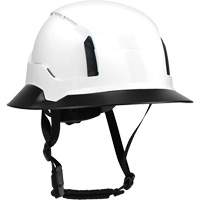 Wide Clip-On Full Brim for RZRBack Climbing Helmet, White Trail Hammer and Bolt