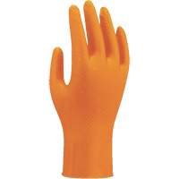 709HVO High-Visibility Disposable Gloves, 7/Small, Nitrile, 8-mil, Powder-Free, Orange Trail Hammer and Bolt