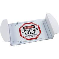 "Danger Confined Space Permit Required For Entry" Manhole Sign, 21" x 30", Polystyrene, English Trail Hammer and Bolt