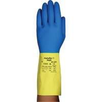 Alphatec&reg; 87-224 Chemical-Resistant Gloves, Size 7, 12.8" L, Neoprene/Rubber Latex, Cotton/Flock-Lined Inner Lining, 26.8-mil Trail Hammer and Bolt