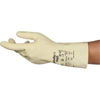 AlphaTec&reg; 87-137 Lightweight Natural Gloves, Size 7, 11.8" L, Rubber Latex, 16-mil Trail Hammer and Bolt
