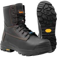 Metpro Flex Work Boots with Metguard, Leather, Size 4, Impermeable Trail Hammer and Bolt