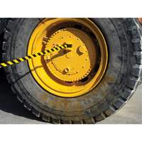 HAZLOK Safety Barrier System, Plastic, Magnetic Mount, 30', Black and Yellow Tape Trail Hammer and Bolt