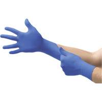 MICROFLEX N21 Disposable Gloves, 6.5/7/Small, Nitrile, 4.7-mil/5.5-mil, Powder-Free, Cobalt, Class 2 Trail Hammer and Bolt