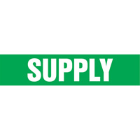Marqueurs de tuyau "Supply", Autocollant, 4" h x 24" la, Blanc/vert Trail Hammer and Bolt