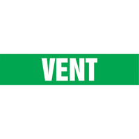 Marqueurs de tuyau "Vent", Autocollant, 4" h x 24" la, Blanc/vert Trail Hammer and Bolt