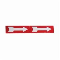 Marqueurs de tuyau avec fl&egrave;ches, Autocollant, 2-1/4" h x 7" la, Blanc/rouge Trail Hammer and Bolt