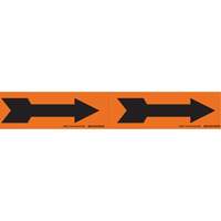 Marqueurs de tuyau avec fl&egrave;ches, Autocollant, 2-1/4" h x 7" la, Noir/orange Trail Hammer and Bolt