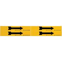 Marqueur de tuyau  Arrow, Autocollant, 1-1/8" h x 7" la, Noir sur jaune Trail Hammer and Bolt