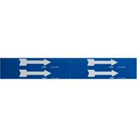 Marqueurs de tuyau avec fl&egrave;ches, Autocollant, 1-1/8" h x 7" la, Blanc/bleu Trail Hammer and Bolt