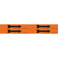 Marqueurs de tuyau avec fl&egrave;ches, Autocollant, 1-1/8" h x 7" la, Noir/orange Trail Hammer and Bolt