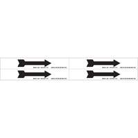 Marqueur de tuyau  Arrow, Autocollant, 1-1/8" h x 7" la, Noir sur blanc Trail Hammer and Bolt