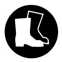&eacute;tiquettes avec pictogramme Right to Know - Combinaison pleine protection, Vinyle, Feuille, 5/8" lo x 3/4" la Trail Hammer and Bolt