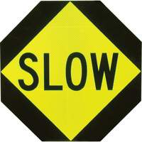 Double-Sided "Stop/Slow" Traffic Control Sign, Aluminum, Bolt-On Trail Hammer and Bolt