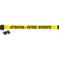 Wall Mount Barrier, Plastic, Magnetic Mount, 7', Black and Yellow Tape Trail Hammer and Bolt