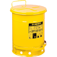 Oily Waste Cans, FM Approved/UL Listed, 14 US gal., Yellow Trail Hammer and Bolt