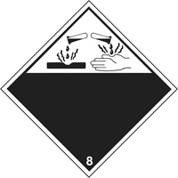 Plaque-&eacute;tiquette TMD mati&egrave;res corrisives, Plastique Trail Hammer and Bolt