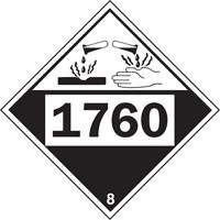 Plaque-&eacute;tiquette TMD 1760 pour mat&eacute;riaux corrosifs phosphate d'aluminium, Plastique Trail Hammer and Bolt
