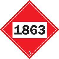 Plaque-&eacute;tiquette TMD 1863 pour liquide inflammable carburant aviation, Plastique Trail Hammer and Bolt