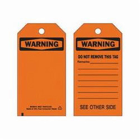 &eacute;tiquettes de s&eacute;curit&eacute; auto-plastifiantes, Polyester, 3" la x 5-3/4" h, Anglais Trail Hammer and Bolt