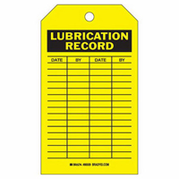&eacute;tiquettes registres de lubrifications, Polyester, 4" la x 7" h, Anglais Trail Hammer and Bolt