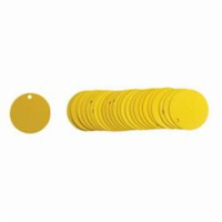 &eacute;tiquettes rondes vierges pour vannes, Aluminium, 1,5" dia. Trail Hammer and Bolt