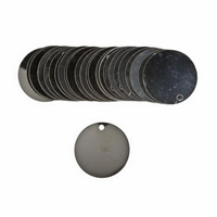 &eacute;tiquettes vierges inscriptibles pour vannes, Acier inoxydable, 1,5" dia. Trail Hammer and Bolt