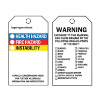 &eacute;tiquettes auto-plastifiantes du droit &agrave; l'information, Polyester, 3" la x 5-3/4" h, Anglais Trail Hammer and Bolt