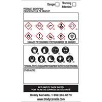&eacute;tiquettes SIMDUT fabriqu&eacute;es sur place, Vinyle, Feuille, 5" lo x 5" la Trail Hammer and Bolt