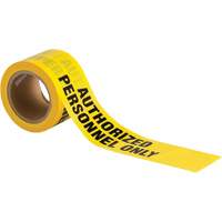 Ruban pour barricade, Anglais, 3" la x 200' lo, 3 mils, Noir sur jaune Trail Hammer and Bolt