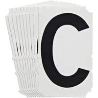 &eacute;tiquettes de lettres et chiffres gothiques individuels Quick-Align, C, 4" h, Noir Trail Hammer and Bolt