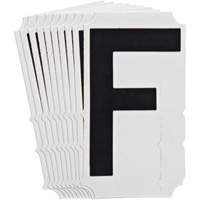 &eacute;tiquettes de lettres et chiffres gothiques individuels Quick-Align, F, 4" h, Noir Trail Hammer and Bolt