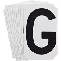 &eacute;tiquettes de lettres et chiffres gothiques individuels Quick-Align, G, 4" h, Noir Trail Hammer and Bolt