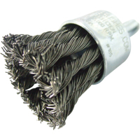 Knotted Wire End Brushes, 1" Dia., 0.020" Wire Dia., 1/4" Shank Trail Hammer and Bolt