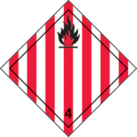 &eacute;tiquettes d'exp&eacute;dition TMD, Classe 4,1, Solides inflammables, Papier Trail Hammer and Bolt
