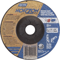 NorZon Plus SGZ Grinding Wheel, 4" x 1/8", 5/8" Arbor, Ceramic Alumina, Type 27 Trail Hammer and Bolt