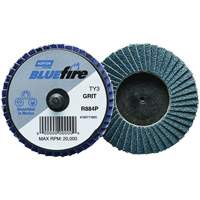 Mini-disque &agrave; lamelles R884P BlueFire, 3" x Type 27, Grain P40, Alumine de zirconium Trail Hammer and Bolt