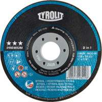 Rondeller Depressed Centre Grinding Wheel, 4-1/2", 36 Grit, 7/8", 13300 RPM, Type 29 Trail Hammer and Bolt