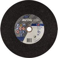 Meule Metal A pour scie &agrave; tronçonner, 14" x 3/32", Arbre de 1", Type 01/41, Oxyde d'aluminium, 4365 Tr/min Trail Hammer and Bolt