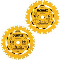 Assortiment de lames de scie circulaire, 6-1/2", 18/24 dents, Pour Bois Trail Hammer and Bolt