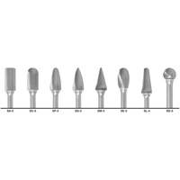CLE-LINE 1855 Double Cut Carbide Burr Set, 8 Pieces Trail Hammer and Bolt