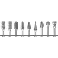 CLE-LINE 1855 Double Cut Carbide Burr Set, 9 Pieces Trail Hammer and Bolt