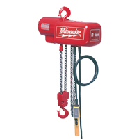 Electric Chain Hoist, 10' Lift, 1000 lbs. (0.5 tons) Capacity, 16 FPM Trail Hammer and Bolt