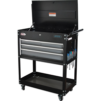 Chariot utilitaire, 4 tiroirs, 18" lo x 33" la x 39" h, Noir Trail Hammer and Bolt