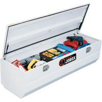 Coffre &agrave; outils robuste pour camion, 20-1/4" x 58-1/2" x 19", Acier, Beige/Noir/Bleu/Brun/Vert/Gris/Orange/Rouge/Argent/Havane/Jaune Trail Hammer and Bolt