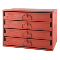 Compartment Rack With 4 Compartment Boxes, 4 Slots, 20-1/2" W x 12-1/2" D x 14-5/8" H, Red Trail Hammer and Bolt